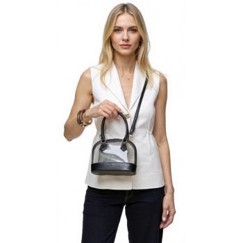 Kadın Şık Mini Şeffaf El Çantası Metal Aksesuarlar Özel Davetler