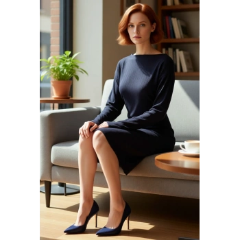 Kadın Siyah Bodycon Kaşkorse Örme Elbise Düşük Kol Uzun Boylu Büzgülü Mini Kışlık Şıklık Kaliteli