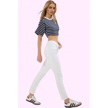 Kadın Skinny Jean Yüksek Bel Stretch Denim Dar Paça Yazlık Günlük Kullanım Kaliteli Malzeme