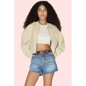 Kadın Şort Pamuk Denim City Short Kalıp Geniş Paça Günlük Kullanım Yaz Aylarının Vazgeçilmezi