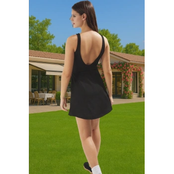 Kadın Spor Elbise İçi Şortlu Örme Kumaş Rahat Yaz Koleksiyonu Dayanıklı Malzeme Dayanıklı Malzeme