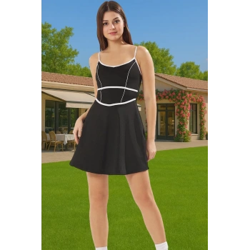 Kadın Spor Elbise İnce Askılı Örme Kumaş Yazlık Mini Boy Dayanıklı Malzeme Konforlu Kesim