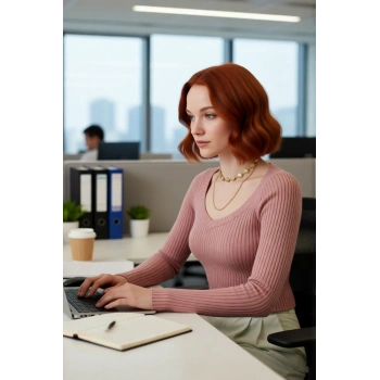 Kadın Super Crop Boy Triko V Yaka Kazak Fitted Kesim Reglan Kol Fitilli Doku Basic Tarz Casual