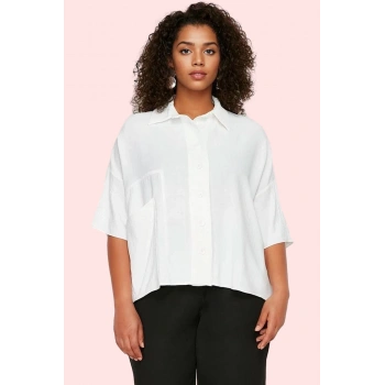 Kadın Truvakar Kol Polyester Dokuma Gömlek Oversize Kalıp Günlük Şıklık Yaz Aylarının Vazgeçilmezi