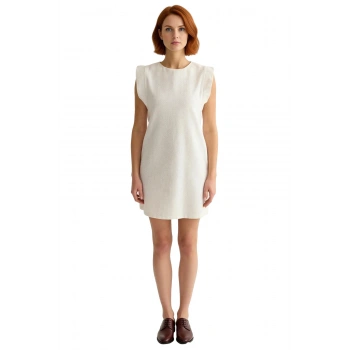 Kadın Tüvit Dokuma Bisiklet Yaka Kolsuz A Kesim Kısa Elbise İlkbahar Sonbahar Şıklığı Kaliteli