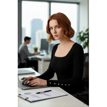 Kadın Uzun Kol Siyah Triko Kazak Fitted Kare Yaka Düğmeli Fitilli Model İlkbahar Sonbahar Kaliteli