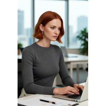 Kadın Uzun Kollu Basic Fitted Bisiklet Yaka Triko Kazak İlkbahar Sonbahar Günlerine Şıklık Katıyor