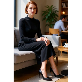 Kadın Uzun Kollu Bodycon Maxi Elbise Dik Yakasıyla Zarafet Sunar Mezuniyet Balo İçin İdeal Örme