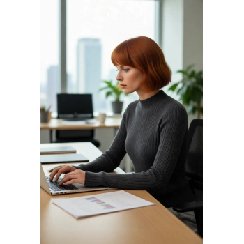 Kadın Uzun Kollu Dik Yaka Fitilli Triko Kazak Fitted Kesim Casual Giyim İçin İdeal Basic Model