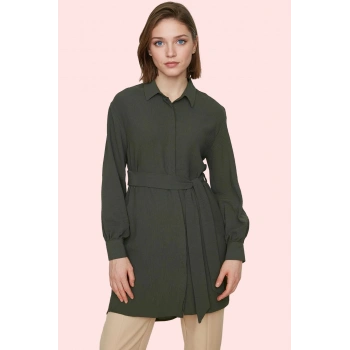 Kadın Uzun Kollu Gömlek Yaka Dokuma Renk Günlük Kullanım İçin Hafta Sonu Dayanıklı Malzeme
