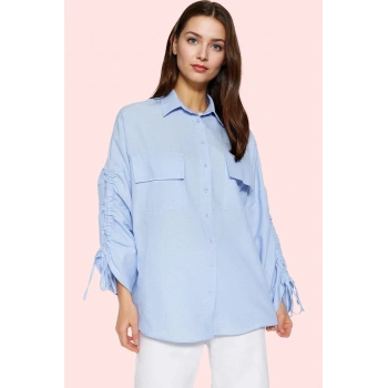 Kadın Uzun Kollu Pamuklu Gömlek; Ramadan Koleksiyonu Rahat Kalıp Günlük Stil Modern Tasarım