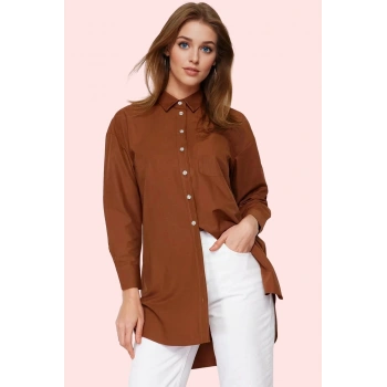 Kadın Uzun Kollu Relaxed Kalıp Gömlek Pamuklu Günlük Kombinler Hafta Sonu Kaliteli Malzeme