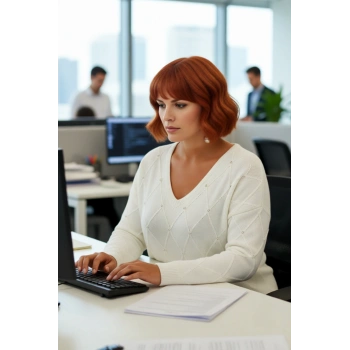 Kadın Uzun Kollu V Yaka Akrilik Triko Kazak Taş İşlemeli Zarif ve Sıcak Kış Kombinleri. Kaliteli