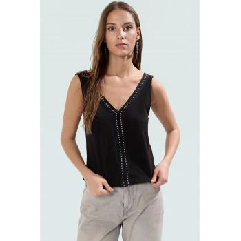 Kadın V Yaka Fitted Likralı Penye Bluz Günlük Kullanım Uzun Ömürlü Dayanıklı Malzeme