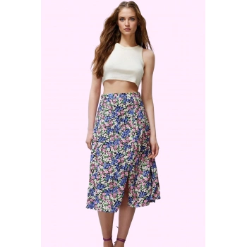 Kadın Viskoz Midi Boy A line Etek Casual Günlük Yaz Kullanımı İçin Yüksek Bel Modern Tasarım