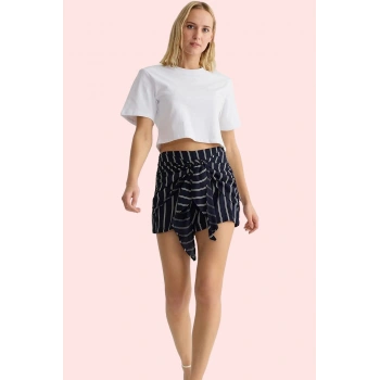 Kadın Viskoz Mini Şort Yüksek Bel Geniş Paça Şal Desenli Günlük Yaz Aylarının Vazgeçilmezi
