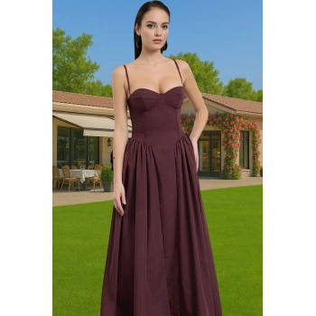 Kadın Yazlık Midi Elbise Poplin Kumaş A Kesim Şık Tasarım Şık Görünüm Rahat Kullanım