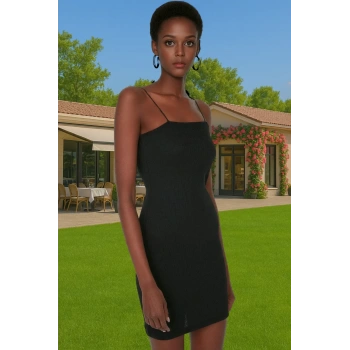 Kadın Yazlık Mini Elbise Pamuk Elastan Kaşkorse Örme Bodycon Rahat Ve Şık Özel Tasarım Trend Tasarım