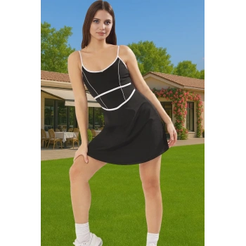 Kadın Yazlık Mini Elbise Spor Şort Detayı Polyester Elastan Kumaş Seçkin Malzeme Rahat Ve Şık
