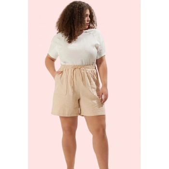 Kadın Yazlık Şort Lastikli Bel Rahat Kesim Günlük Kullanım Hafta Sonu Yaz Aylarının Vazgeçilmezi
