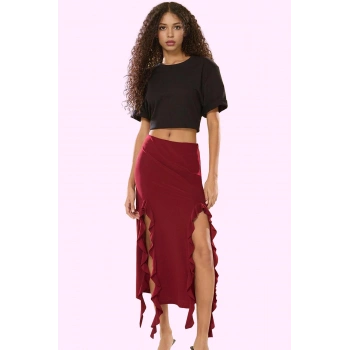 Kadın Yırtmaçlı Maxi Etek Günlük Casual Stil Yüksek Bel Hafta Sonu Yaz Aylarının Vazgeçilmezi