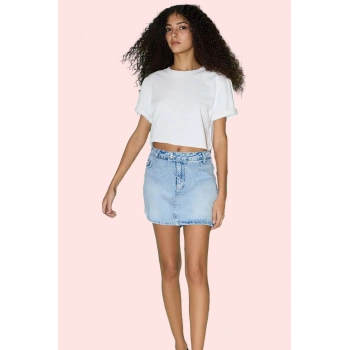 Kadın Yüksek Bel Denim Şort Etek Düz Desen Yaz Aylarının Vazgeçilmezi Stilin Buluştuğu Yer