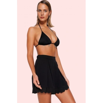 Kadın Yüksek Bel Geniş Paça Crinkle Dokuma Şort Yaz Aylarının Vazgeçilmezi Günlük Kullanım