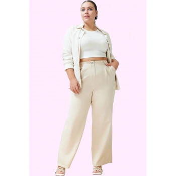 Kadın Yüksek Bel Geniş Paça Dokuma Pantolon Yaz Aylarının Vazgeçilmezi