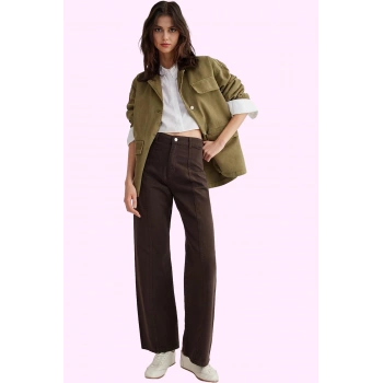 Kadın Yüksek Bel Geniş Paça Pamuklu Pantolon Günlük Ve Şık Kombinler Yaz Aylarının Vazgeçilmezi