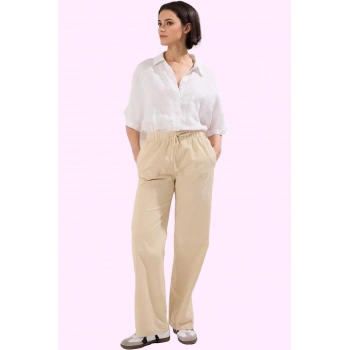 Kadın Yüksek Bel Geniş Paça Pantolon Düz Desen Günlük Kullanım Hafta Sonu Kaliteli Malzeme