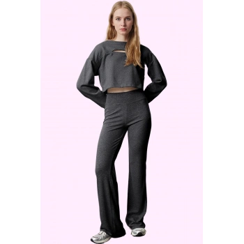 Kadın Yüksek Bel İnterlok Pantolon Günlük ve Rahat Kombinler İçin İdeal Yaz Aylarının Vazgeçilmezi