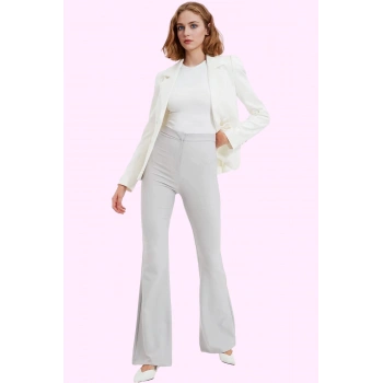 Kadın Yüksek Bel İspanyol Paça Flare Pantolon Günlük Şık Tarz Hafta Sonu Dayanıklı Malzeme