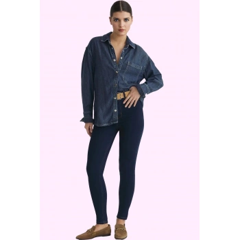 Kadın Yüksek Bel Regular Boy Skinny Jegging Denim Stretch Kumaş Günlük Kombinler Hafta Sonu