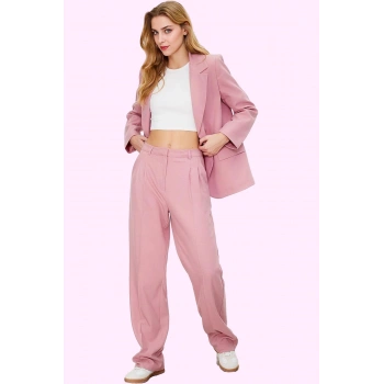 Kadın Yüksek Bel Straight Pantolon Düz Desen İş Ve Günlük Kullanıma Uygun Kaliteli Malzeme