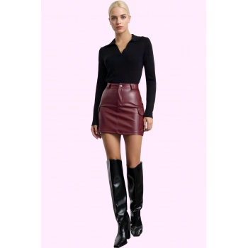 Kadın Yüksek Belli Mini Etek Casual Stil Cep Detaylı Örme Kumaş Yaz Aylarının Vazgeçilmezi