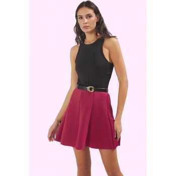 Kadın Yüksek Belli Mini Örme Etek A line Scuba Kumaş Günlük Stil Yaz Aylarının Vazgeçilmezi