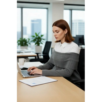 Kadın Zarif Omzu Açık Triko Kazak Dokuma Detaylı Uzun Kollu Kışlık Casual Kombinler İçin Kaliteli