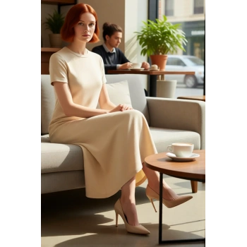 Kadınlar İçin Casual Şık Düz Örme Elbise Shift Kalıbı İle Gün Boyu Rahatlık Ve Konfor Sağlar