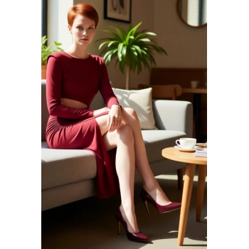 Kadınlar İçin Glam Koleksiyonu Polyester Karışımlı Bisiklet Yaka Uzun Kol Maxi Abiye Elbise