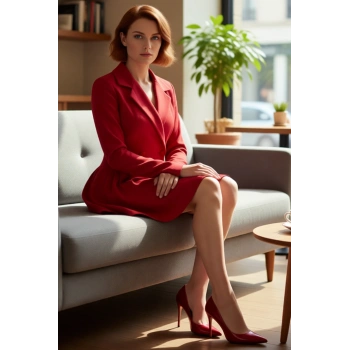 Kadınlar İçin İş ve Özel Davetlere Uygun Ceket Yaka Düz Desen Mini Boy Dokuma Elbise Kaliteli