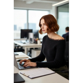 Kadınlar İçin Kışlık Şık Crop Polyester Triko Kazak Kayık Yaka Regular Kalıp Uzun Kollu Gündelik