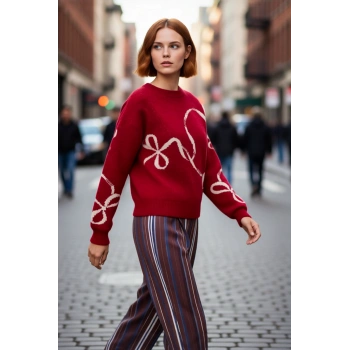 Kadınlar İçin Orta Kalınlıkta Kışlık Bisiklet Yaka Düşük Kol Regular Kalıp Triko Kazak Kaliteli