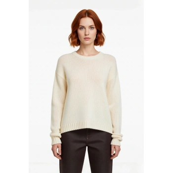 Kadınlar İçin Oversize Kalıp Düşük Kol Triko Selanik Dokuma Püskül Detaylı Kışlık Kazak Kaliteli