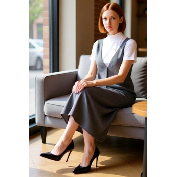 Kadınlara Özel Kolsuz Akrilik Triko Midi Jile Elbise V Yaka Düz Desen Casual Tarzınızı Tamamlar