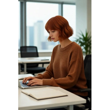 Kadınlara Özel Oversize Bisiklet Yaka Varak Baskılı Uzun Kollu Triko Kazak Kışlık Kombinler