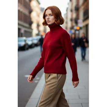 Kadınlara Özel Regular Kesim Balıkçı Yaka Triko Kazak Reglan Kol Kış Günleri İçin Şık Ve Rahat