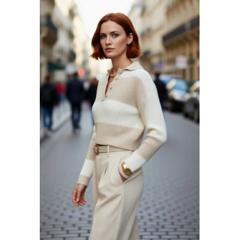 Kadınlara Özel Selanik Dokulu Baskısız Uzun Kollu Rahat Basic Crop Triko Kazak Modeli Kaliteli