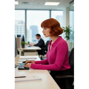 Kadınlara Özel Şık Polo Yaka Fitilli Akrilik Uzun Kol Triko Kazak Soğuklara Meydan Okuyor Kaliteli