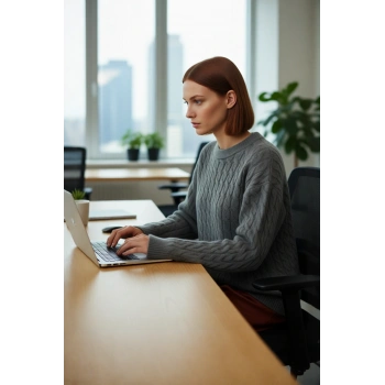 Kadınlara Özel Yumuşak Dokulu Antrasit Regular Kesim Saç Örgü Uzun Kollu Triko Kazak Kaliteli