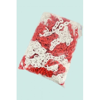 KIRMIZIBEYAZ Plastik Zincir 8mm Uyarıcı ve Güvenlik ut3110 Kalın